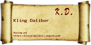 Kling Dalibor névjegykártya